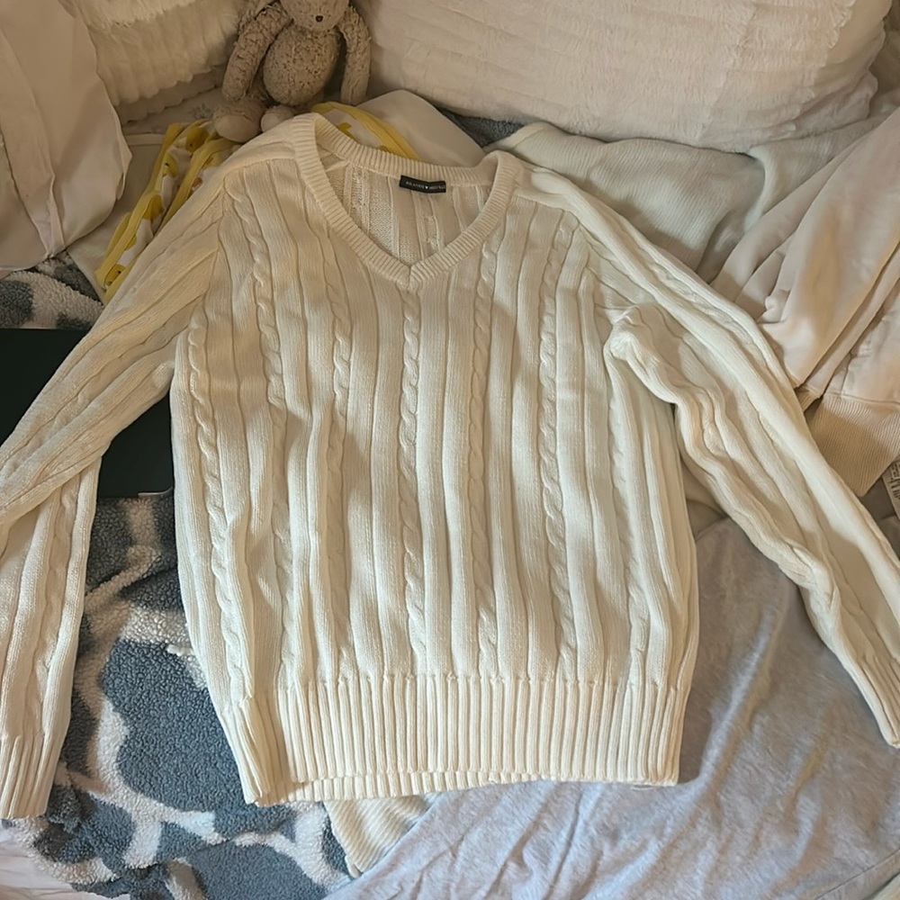 brandy cable knit sweater